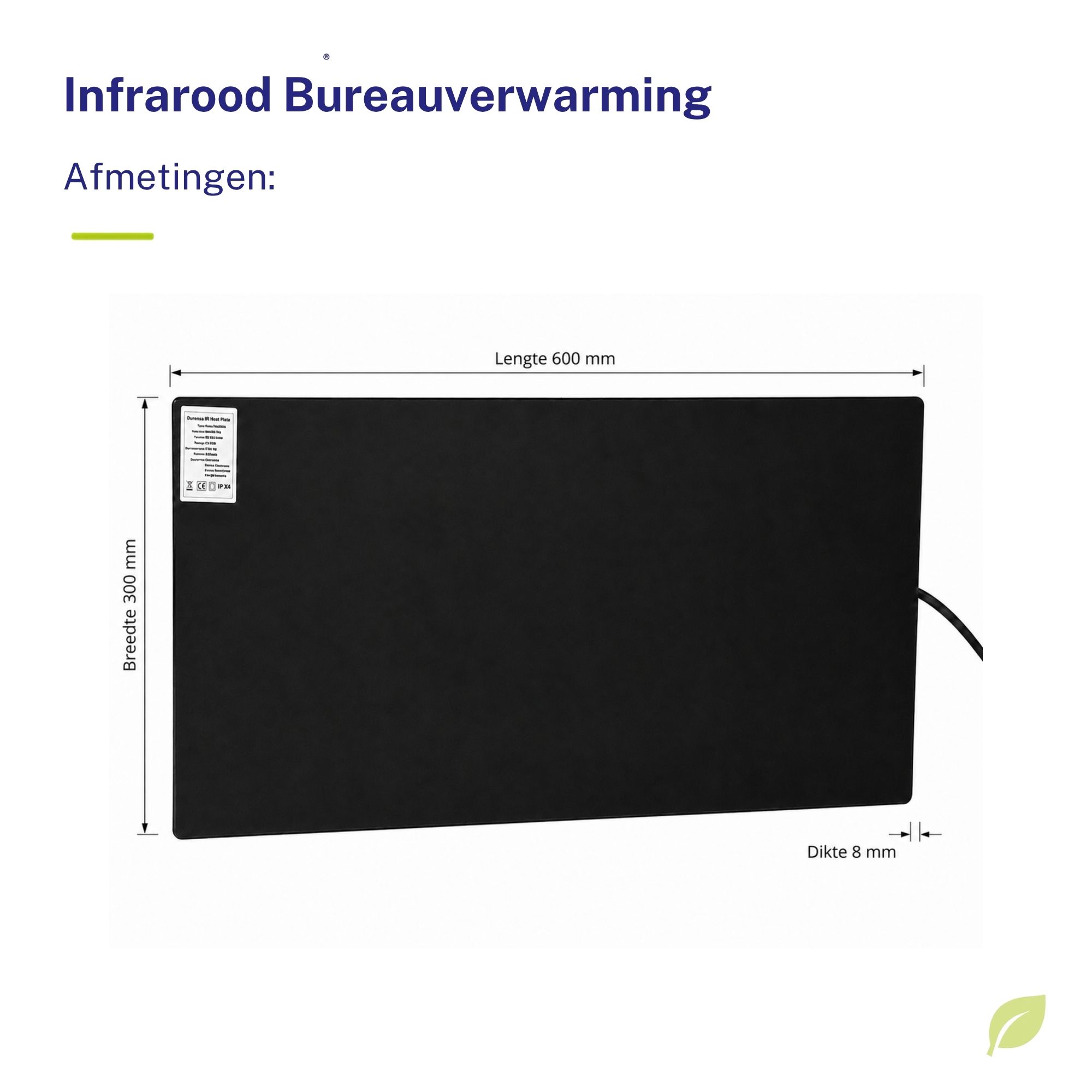 Durensa® Bureauverwarming 160W met dimmer - Afbeelding 4