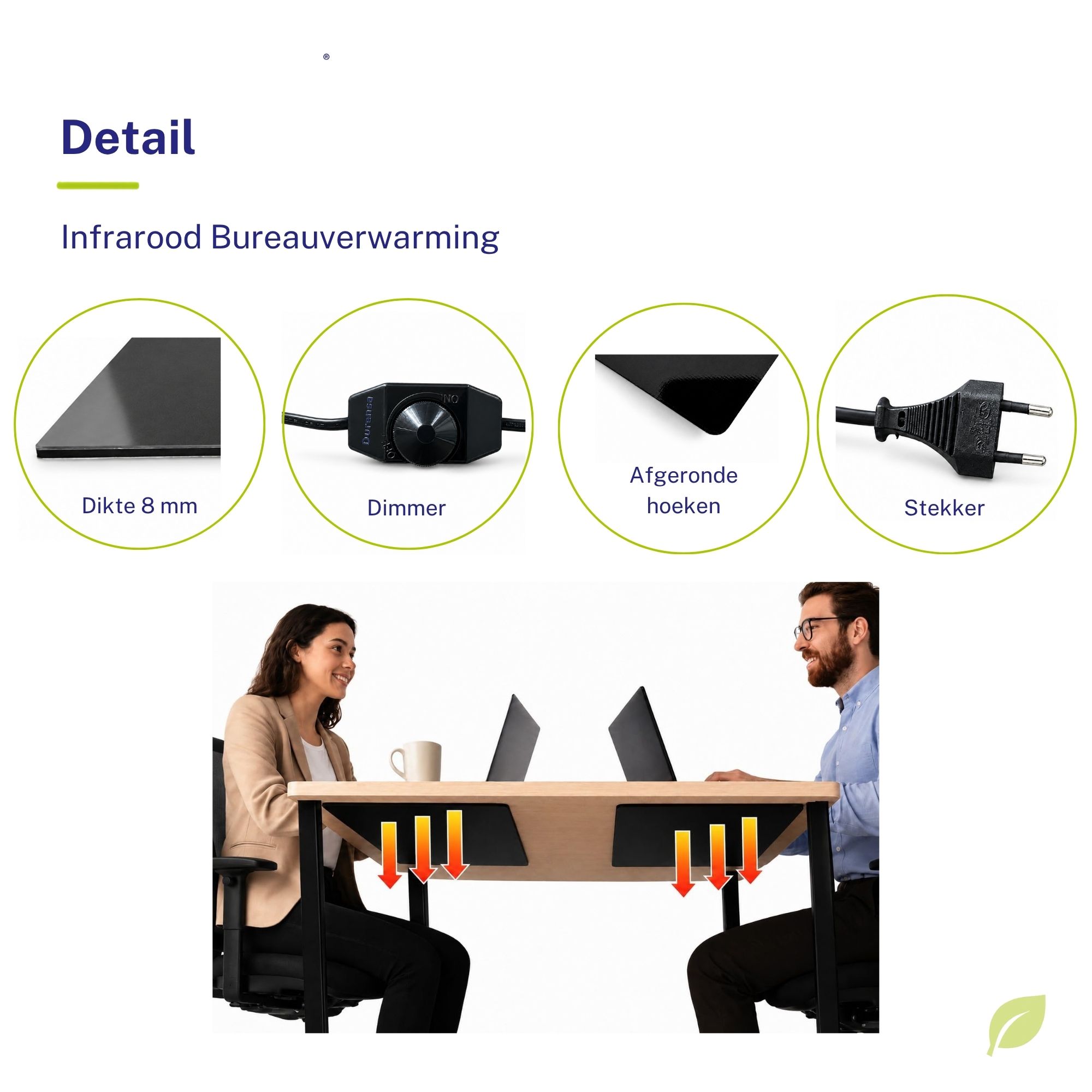 Durensa® Bureauverwarming 160W met dimmer - Afbeelding 7