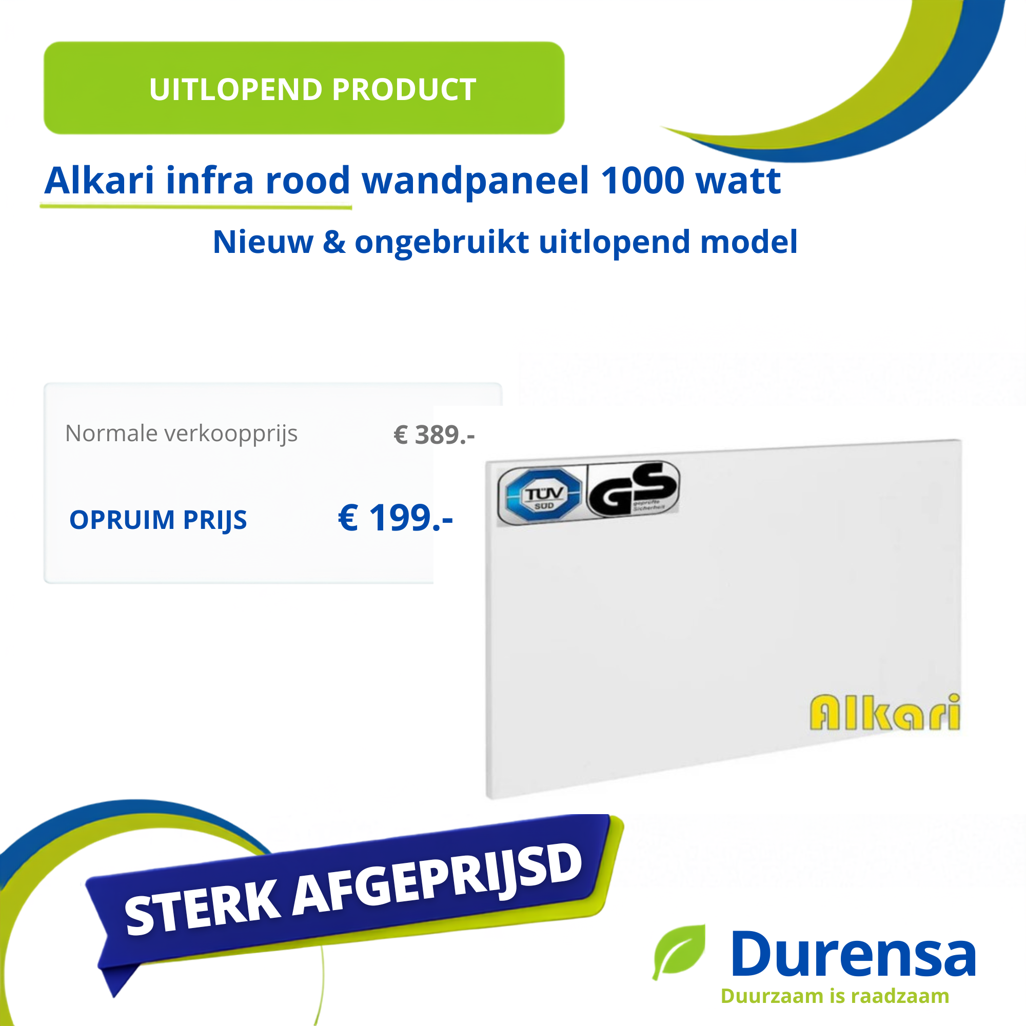 Alkari 1000 Watt Infrarood Paneel